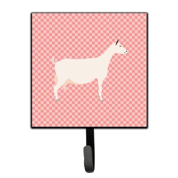 Carolines Treasures Saanen Goat Pink Check Leash or Key Holder BB7889SH4 - main